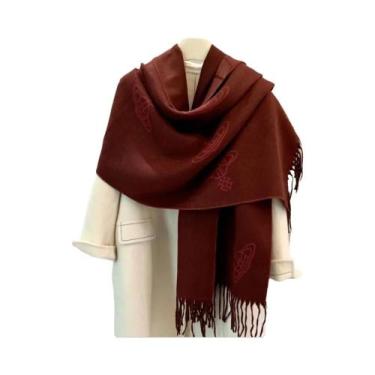 Imagem de Cachecol Luxuoso Dupla Face Para Mulheres, Quente, Outono Inverno, Imi