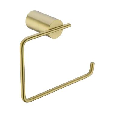 Imagem de RANDOM Anel de toalha dourado escovado montado na parede para banheiro sólido SUS304 cabides de toalha de mão de banho de aço inoxidável. RD-96068-5BG-2