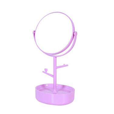 Imagem de Espelho de Maquiagem Rotativo Mesa para Senhoras com Caixa Armazenamento Criativo - Princesa Lados Uso Diário em Casa Ferramenta e Conveniente