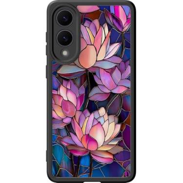 Imagem de DEENAKIN Capa fofa para Samsung Galaxy S25 Edge, capa rígida floral estética, compatível com Magsafe, capa protetora fina moderna exclusiva retrô coquete ocidental para mulheres e meninas, lótus