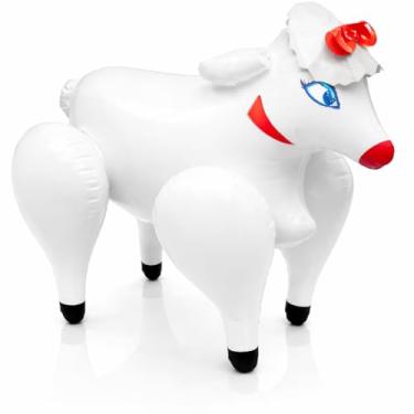 Imagem de Ovelhas infláveis | Ovelhas infláveis | Artigos de festa com tema de ovelha | Suporte inflável para ovelhas | Suporte de animais de fazenda | 45,7 x 38 cm | Multicolorido
