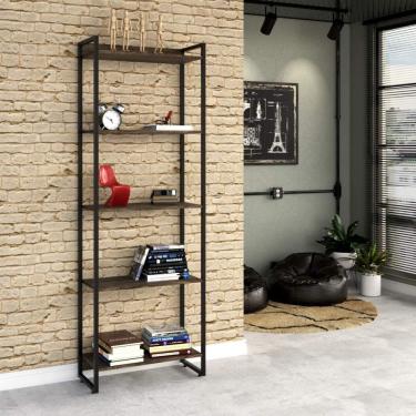 Imagem de Estante Multiuso 5 Prateleiras 60cmx187cm Dynamica Carvalho Dark