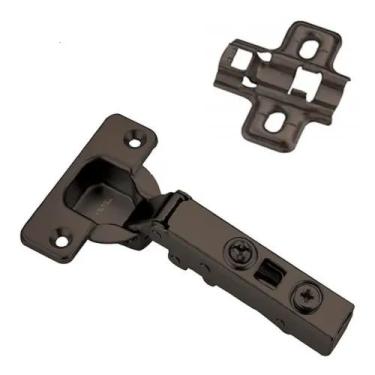 Imagem de Dobradiça Preta com Amortecedor Hafele Reta 315.20.750 Com Calço Copo 