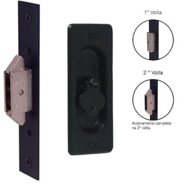 Imagem de Fechadura Arouca 4006 Interna Porta de correr Chave Dobravel Com Conch