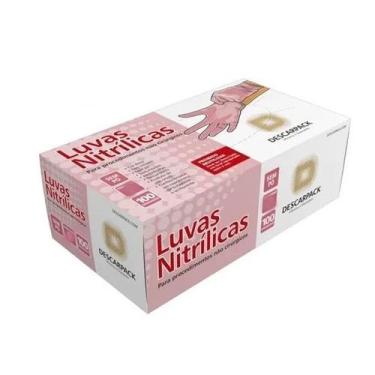 Imagem de Luva Descartável Nitrílica Rosa Sem Pó C/100 - DESCARPACK, G
