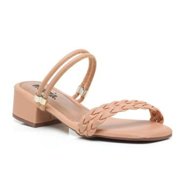 Imagem de Sandália Feminina Saltinho Salto Alto Grosso Bloco Confort - Os Tamanc