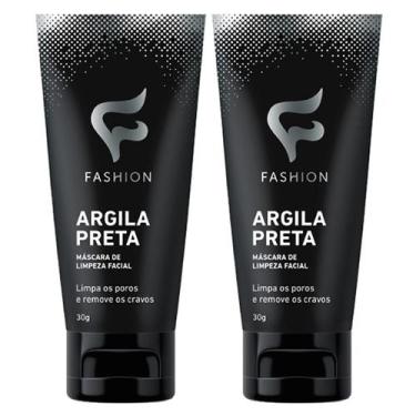 Imagem de Argila Preta 30g (Máscara de Limpeza Facial)  Kit 2 Bisnagas - Fashion