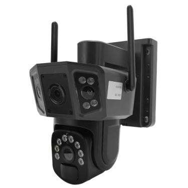 Imagem de Câmeras de Segurança Solar 4K Externas Sem Fio, Câmeras Solares PTZ de Lente Dupla Com Detecção Humana por IA, Monitoramento Em Tempo Real, Câmeras Externas HD de 8 MP para