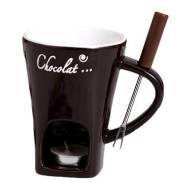 Imagem de Caneca pessoal de fondue de chocolate, aquecedor de manteiga de cerâmica,caneca cerâmica do aquecedor de manteiga 130ml - Copo de panela quente criativo para queijo, manteiga, copo de fondue de chocol