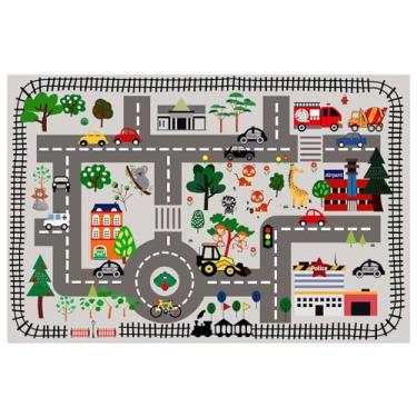 Imagem de Baby brincar de tapete, tapete de bebê para o chão, Jogos infantis Sensorial Baby Floor Play Mat, Grandes brinquedos educacionais de tapete de cenas da cidade, carpete dobrável para as atividades rast