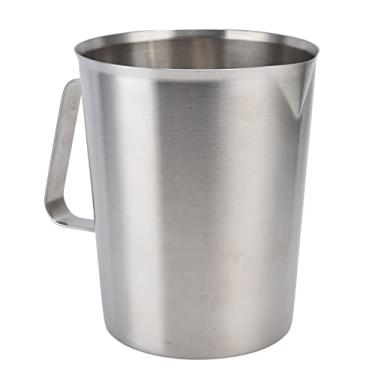 Imagem de Eujgoov Jarro de Espuma de Leite de Aço Inoxidável, Copo de Medição de Metal 304 Com Alça e Escala para Máquina de café Expresso, Perfeito para café Leite Cappuccino Latte Em Casa ou Bar (1500ML)
