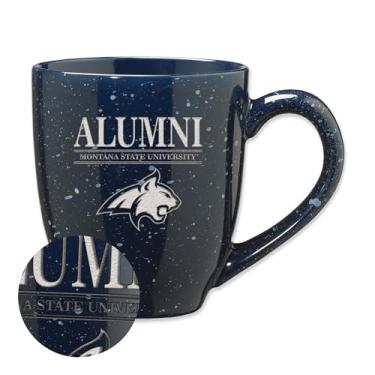 Imagem de Rico Industries NCAA Montana State Bobcats Alumni Caneca de café de cerâmica salpicada gravada a laser de 473 ml