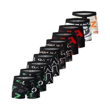 Imagem de Calças Boxer Estampadas Para Homens Em Tamanhos Grandes, Pacote De 4, 