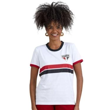 Imagem de Camisa Braziline São Paulo Tela Feminina - Branco P-Feminino