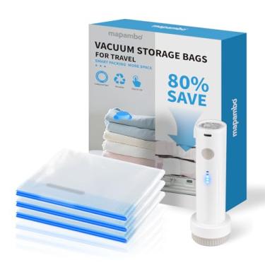 Imagem de Mapambo Pacote com 3 sacos de vácuo de viagem com bombas, economizando espaço para seu armário e bagagem