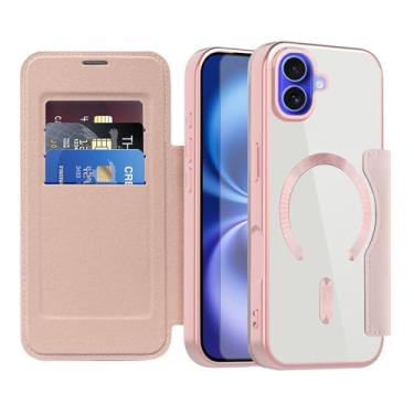 Imagem de Asuwish Capa de telefone para iPhone 16 Plus 17.0 cm capa carteira magnética com protetor de tela de vidro temperado flip porta-cartão de crédito bloqueio RFID acessórios para celular i Phone16 16+