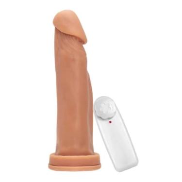 Imagem de Prótese Maciça Com Vibro E Ventosa 20 X 5Cm Brinquedo Erótico Dildo Grosso Consolador VVN08 (NATURAL)