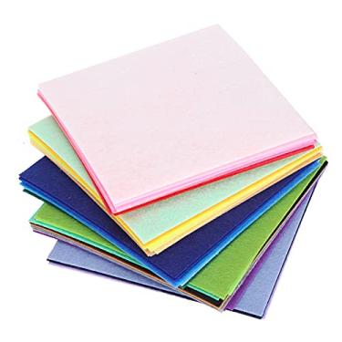 Imagem de 40 peças quadradas de tecido colorido, material de pano decorativo macio para artesanato de costura DIY, com tamanho de 15 x 15 cm para chaveiros organizadores de sacos de feltro