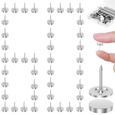 Imagem de Hevtsde 60 conjuntos de pinos magnéticos – tachas de polegar de ímã reutilizáveis, cabide magnético resistente para pôster, tachas planas fofas para quadro de cortiça, quadro de avisos, parede de