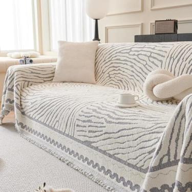 Imagem de Protetor de sofá antiderrapante, capa de sofá lavável para sofá, design de borla, capa de sofá lavável para uso diário, decoração de sala de estar - cinza||180 x 300 cm