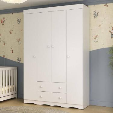 Imagem de Guarda-roupa Infantil 122cm 4 Portas e 2 Gavetas Realeza Multimóveis MP4453