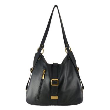 Imagem de Mochila Bolsa Topgrife Couro Preto