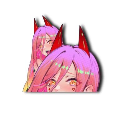 Imagem de YUNEX 2 peças de 5,1 polegadas para acessórios de carro sexy de anime Peeker decalque e adesivo para porta-malas de janela, laptop, capacete, para-choque, à prova d'água
