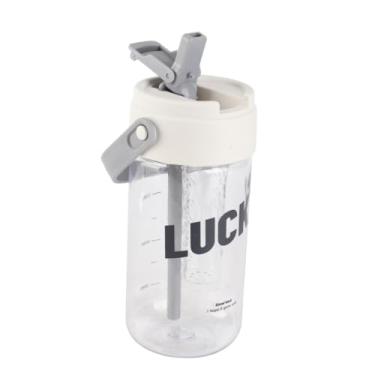 Imagem de Phefop Garrafa de água de Palha, Garrafa de Palha Fofa de Material de PC Com Filtro de chá, 800ml para Amantes de chá, Perfeita para Escola, Trabalho e Viagens (Branco)