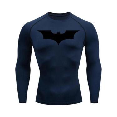 Imagem de Camiseta Masculina De Compressão De Manga Longa Com Estampa De Morcego