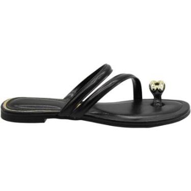 Imagem de Tamanco Rasteiro Vizzano Tiras Ornamento Delicado Feminino-Feminino