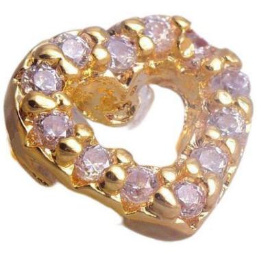 Imagem de Brinco Coração Cristal Folheado Em Ouro 18K