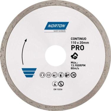 Imagem de Disco de Corte Diamantado Linha PRÓ 110 mm Contínuo, Norton OstenVonde