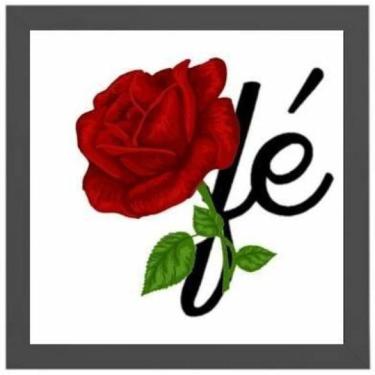 Imagem de Quadro Quadrado Fé Floral 20X20Cm