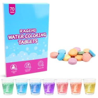 Imagem de RAQEHO Comprimidos de banho coloridos para crianças, bomba de banho para colorir água, efervescentes, sem fragrância e não tóxicos, comprimidos de poção de colorir, material de banho de spa