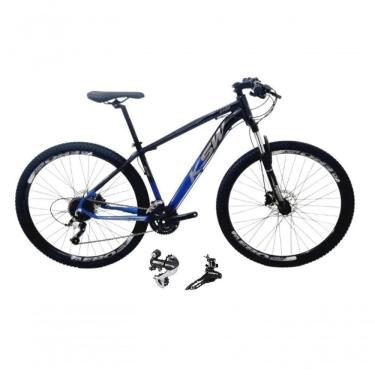 Imagem de Bicicleta Aro 29 Ksw Xlt 24v Câmbio Shimano Acera K7 Garfo Trava Freio A Disco - Preto/azul Tam.15