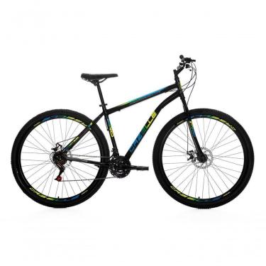 Imagem de Bicicleta Cazelle Roma A.29 Tam 18 Aco Carbono F.disco 21v -quadro Preto C/ Adesivo Preto/adesivo Azul/amarelo
