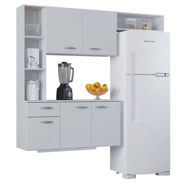 Imagem de Cozinha Com Balcão Isis 163 Cm Branco - Poquema