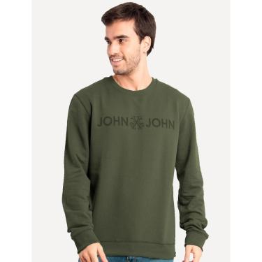 Imagem de Moletom John John Masculino New Basic Logo Verde Militar Tamanho:EP-Masculino