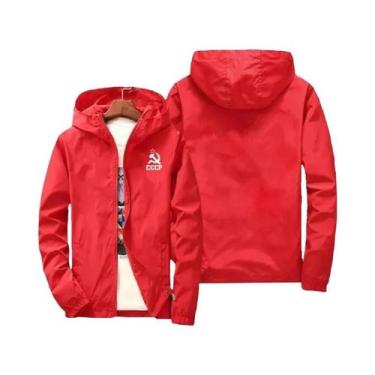 Imagem de Jaqueta Bomber Com Capuz Estampada CCCP União Soviética Masculina Esti