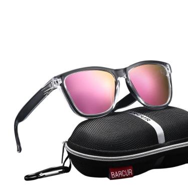 Imagem de Óculos De Sol Polarizados Lentes Espelhadas Coloridas Barcur Rosa