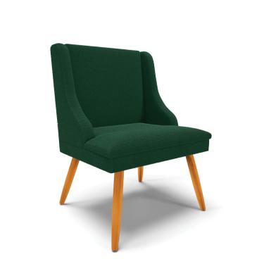 Imagem de Cadeira Sala de Jantar Pé Palito Castanho Liz Bouclê Verde D03 - D'Rossi