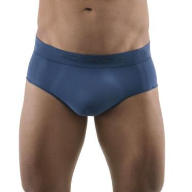 Imagem de Cueca Slip Sem Costura Masculina Selene, P, Azul soft