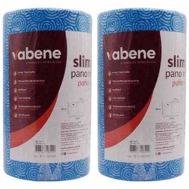 Imagem de Kit Pano Multiuso 120m X 28cm  300 Panos Azul 2 Rolos - VABENE