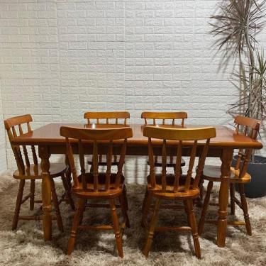 Imagem de Conjunto Piratini 160x80 com 6 Cadeiras - Floresta Carpintaria, Mel