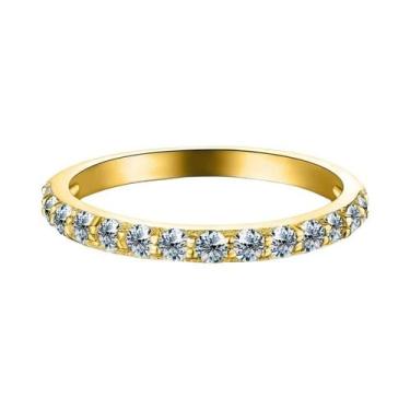 Imagem de Aliança De Casamento Empilhável Feminina Em Prata Esterlina 925 Com Mo