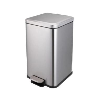 Imagem de Lixeira Retangular Inox 20L com Pedal - GLOBALMIX