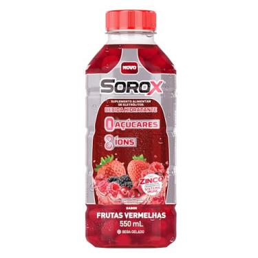 Imagem de Sorox Bebida Hidratante Zero Açúcar Frutas Vermelhas com 8 Íons e Zinco, Eletrólitos para Hidratação e Reposição, Baixa Caloria, 550ml