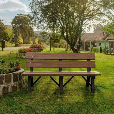 Imagem de Banco Jardim Madeira Plástica In Brasil 150cm Ecológico 3 Lugares