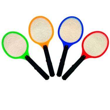 Imagem de Raquete Elétrica Recarregável Bivolt 110/220v Mata Pernilongos, Mosquito e insetos em geral com Botão de Segurança e Led Indicador
