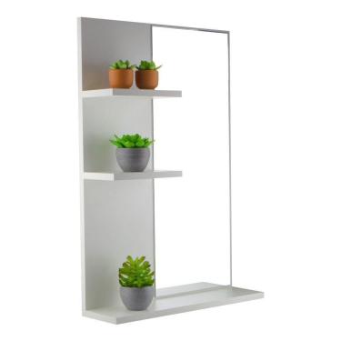 Imagem de Armário Para Banheiro Com Espelho Liege A Branco 68Cm